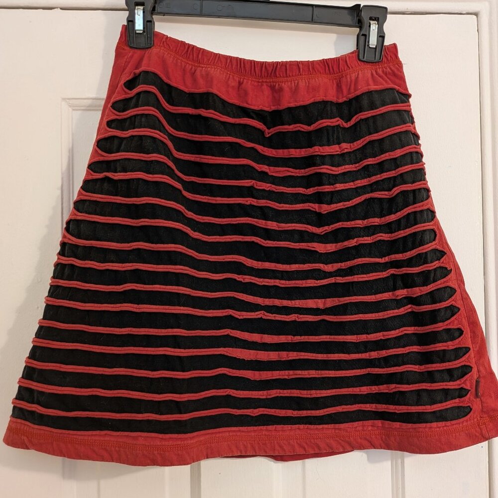 red + black slashed punk miniskirt M